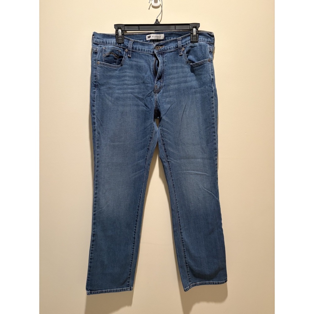 Levis 505 Straight Leg Jeans Mens 35x30.5 Medium Wash Blue Denim Pants